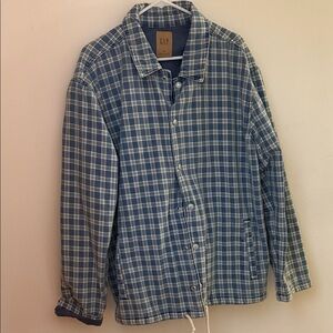 GAP Men's Blue Checkered Shirt Jacket